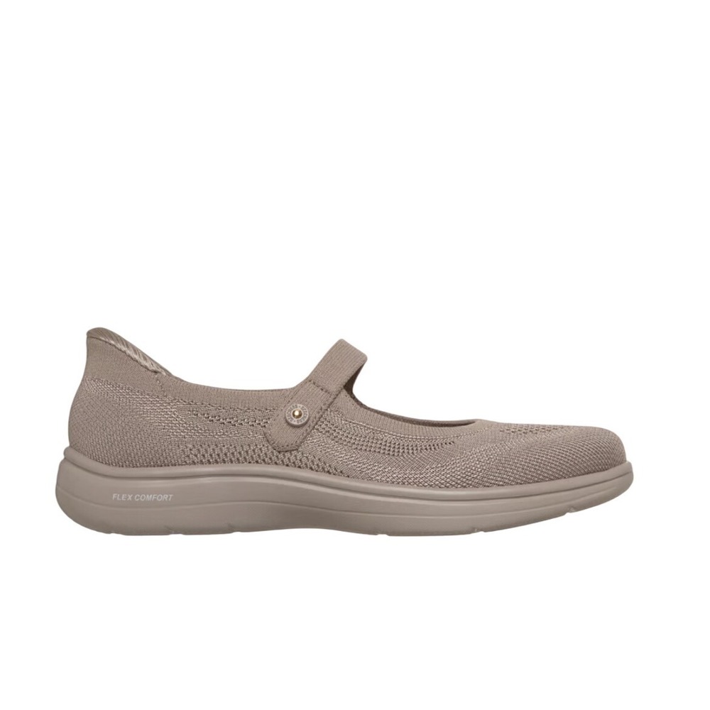 Skechers Relaxed Fit Memory Foam Mary Jane Taupe Suede Flats Women's Size 9.5